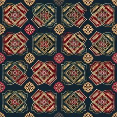 Textile repeat pattern of Thai fabric patterns, seamless