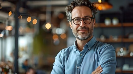 Obraz premium Confident Tech Startup CEO Directing Innovative Product Development with Dynamic Team