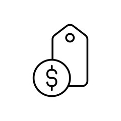 Price tag outline icons, minimalist vector illustration ,simple transparent graphic element .Isolated on white background