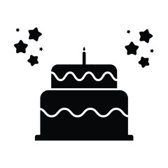Birthday cake icon vector on white background