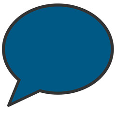 navy blue chat bubble cartoon illustration