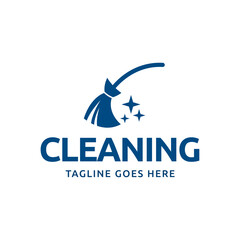 Home Cleaning Services Logo Design Vector. Cleaning broom logo design.