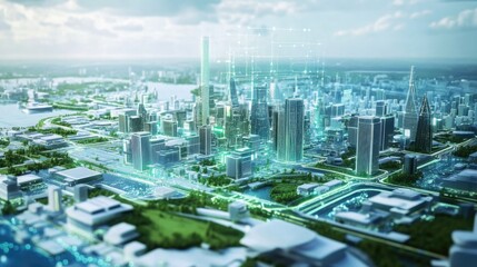 Smart city, AI governance, digital infrastructure, futuristic urban design