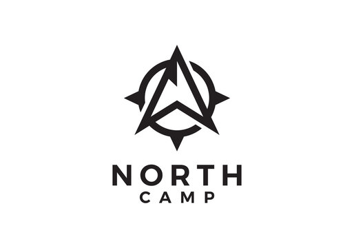 compass north simple modern logo design template