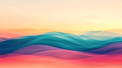 Tranquil Fluid Landscape Horizon with Vibrant Color Layers