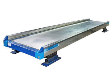 A sleek, modern conveyor belt designed for efficiency in industrial applications and material handling processes.