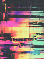 Obraz premium Retro Glitch Background Broken TV Effect, Abstract Background for Video Effects, Overlay Background