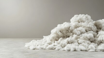 A pile of raw cotton bales, with room on the left for text