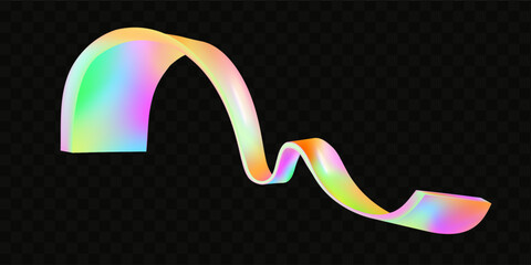 Abstract  holographic wave.Flow iridescent fluid.Dynamic spectrum ribbon.