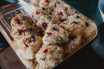 plate of inari sushi served