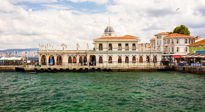 view of buyukada ferry port , adalar prince islandsi stanbul