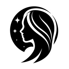 Beauty care logo design silhouette vector art illustration
