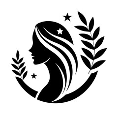 Beauty care logo design silhouette vector art illustration
