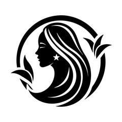 Beauty care logo design silhouette vector art illustration