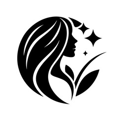 Beauty care logo design silhouette vector art illustration