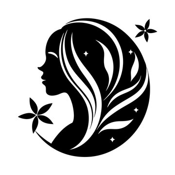 recommend clip art: Beauty care logo design silhouette vector art illustration
