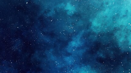 A vibrant image of a starry night sky with a cosmic atmosphere and hues of blue and teal.