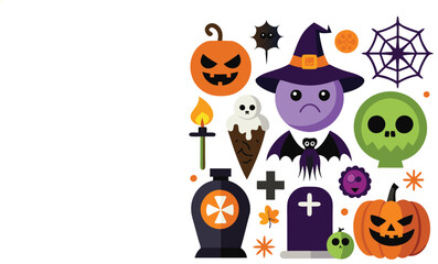 Halloween Themed Hand Drawn Vector Graphics Collection


