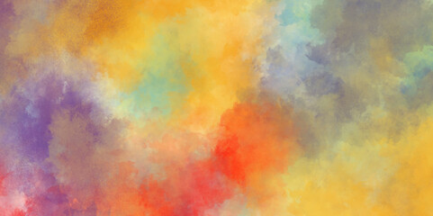 Abstract Art Paint Gradient Design. The painting depicts a sky filled with billowing clouds in various shades of white and gray, abstract modern watercolor hand painted background.