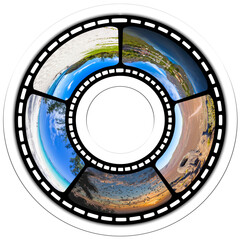 Pellicule photos sous forme de cd, fond blanc 
