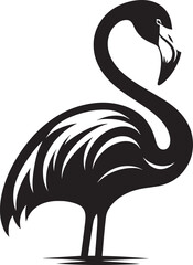 Beautiful flamingo bird silhouette illustration isolated on a white background