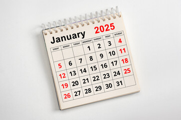 January 2025. Resolution, strategy, solution, goal, business and holidays. Date - month January...