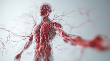 Detailed Anatomical Study of the Human Circulatory Network in Medical Style, Highlighting the Complexity and Precision of the Cardiovascular System