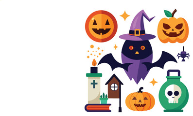 Halloween Themed Hand Drawn Vector Graphics Collection


