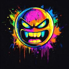 Angry Emoji Graffiti T-shirt Design