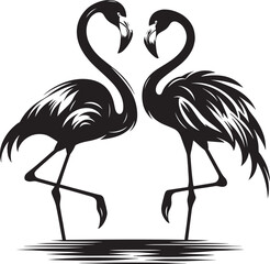 Beautiful flamingo bird silhouette illustration isolated on a white background © Md Hasan