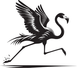 Beautiful flamingo bird silhouette illustration isolated on a white background
