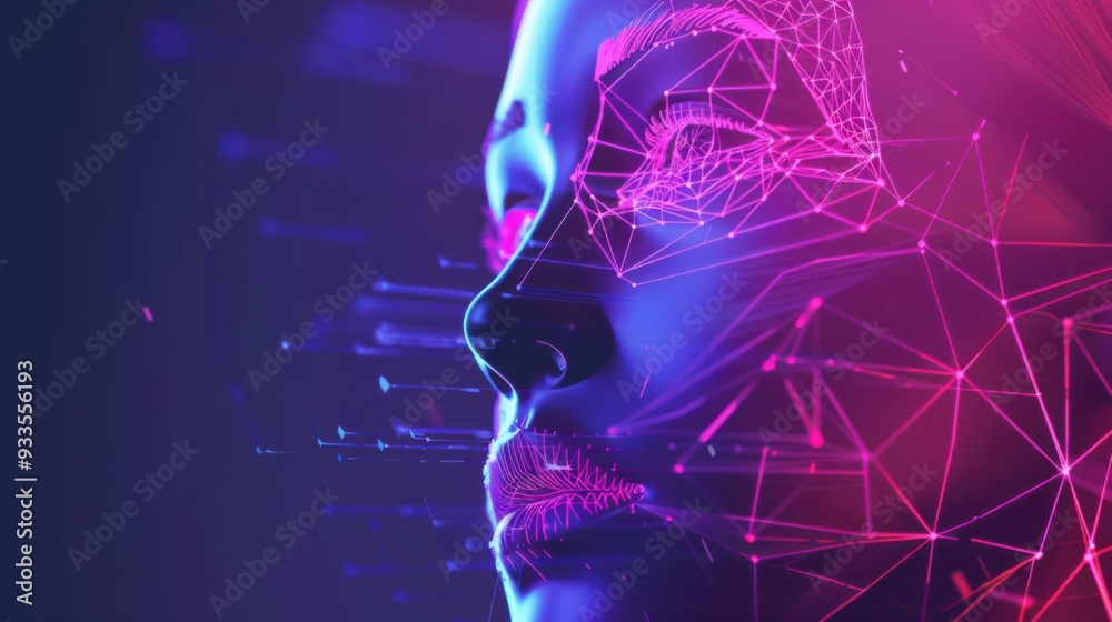 Wall mural human communication with artificial intelligence. generative ai technology.