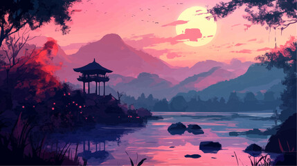 Landscape Vector - Relaxing Japanese Style