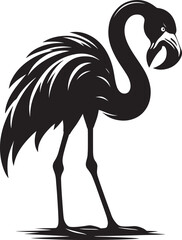 Beautiful flamingo bird silhouette illustration isolated on a white background
