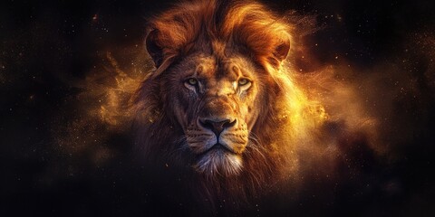 Naklejka premium close up of lion