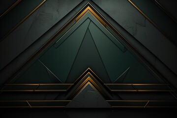 Obraz premium Abstract dark background with gold geometric patterns.