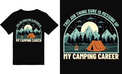 Camping t shirt design vector file.
Mountain camping t shirt. Gift t-shirt for men.