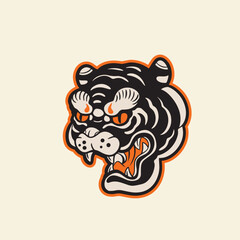 tiger head vector, tiger icon	
