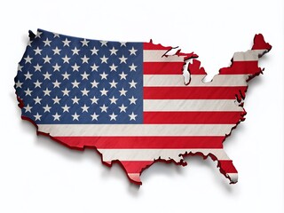 Crimson Controversy: USA map with red and white stripes, evoking the American flag and themes of patriotism, conflict, and power.
