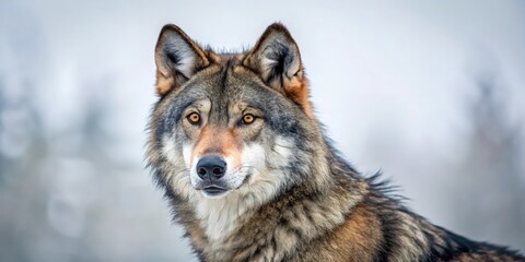 Obraz premium Wild wolf isolated on background, wild, wolf, predator, animal, wildlife, isolated, background, forest, canine, fur