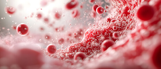 Fototapeta premium Close-up 3D illustration of red blood cells
