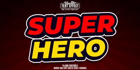 Superhero editable text effect, customizable hero and comic 3d font style