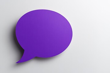 Violet speech bubble isolated
