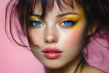 Fototapeta premium A colorful makeup girl