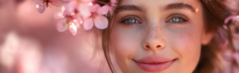 Obraz premium Girl enjoying spring weather, ai technology