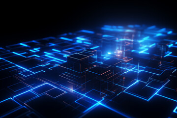 Obraz premium Abstract technology digital line electronic network data innovation concept background.