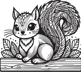 Obraz premium squirrel vector art,graphics squirrel icons set,vintage illustration squirrel clipart,vector squirrel flat style artwork design