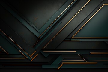 Obraz premium Abstract dark background with gold lines.