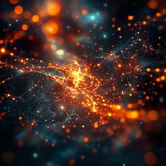 Fototapeta premium Complex Digital Web and Data Flow in a Stunning Abstract Visualization