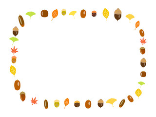 どんぐり フレーム カード 白 可愛い